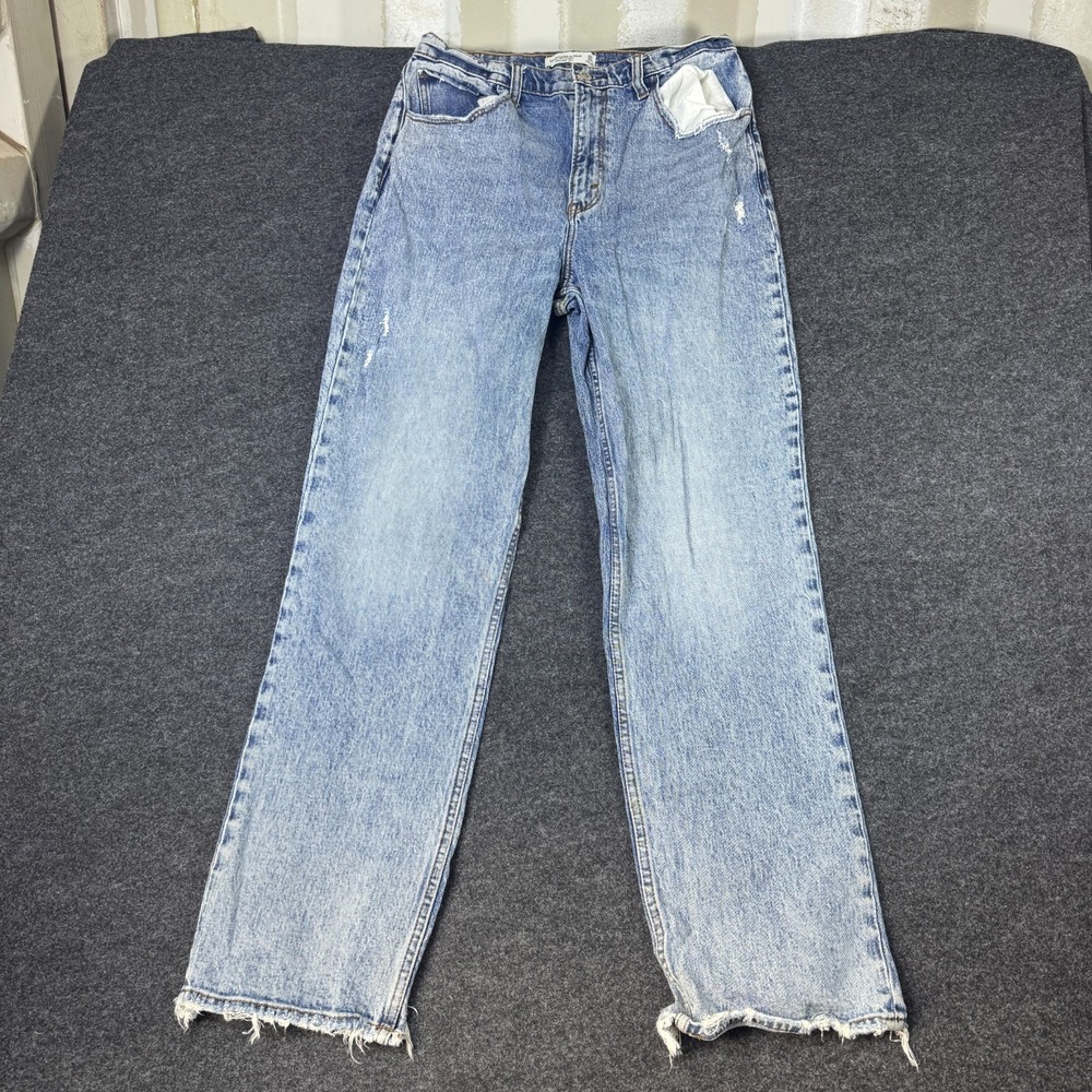 Abercrombie & Fitch The 90s Straight Leg Jeans Women 30/10R Blue Ultra High Rise